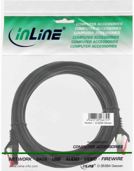 Kabllo rrjeti InLine, 1m, e zezë
