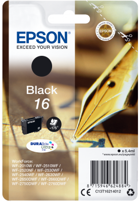 Ngjyrë printeri Epson Singlepack 16 DURABrite, e zezë