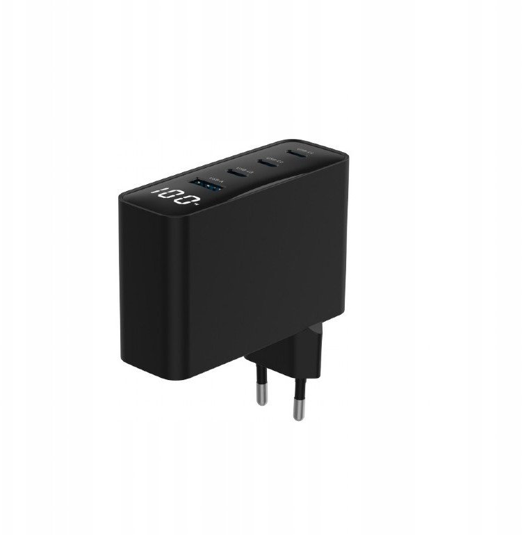 Karikues muri Gembird GaN PD, 4 porta, 100W, i zi