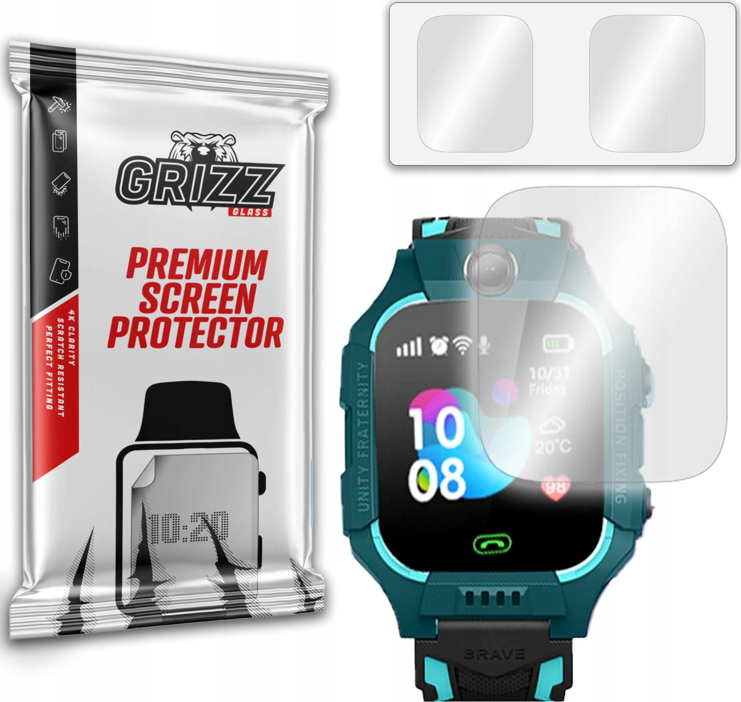 Xham mbrojtës hibrid GrizzGlass për Grizz KidsWatch A7s X Pro GW600s, transparencë e lartë