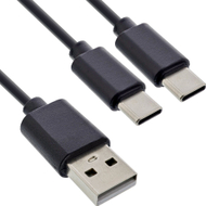 Kabllo karikues InLine USB 2in1, USB A në 2x USB C, 2m, i zi