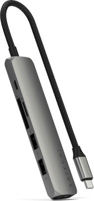 Hub USB C Satechi ST-P6SM, 6 në 1, HDMI 4K, Ethernet, gri
