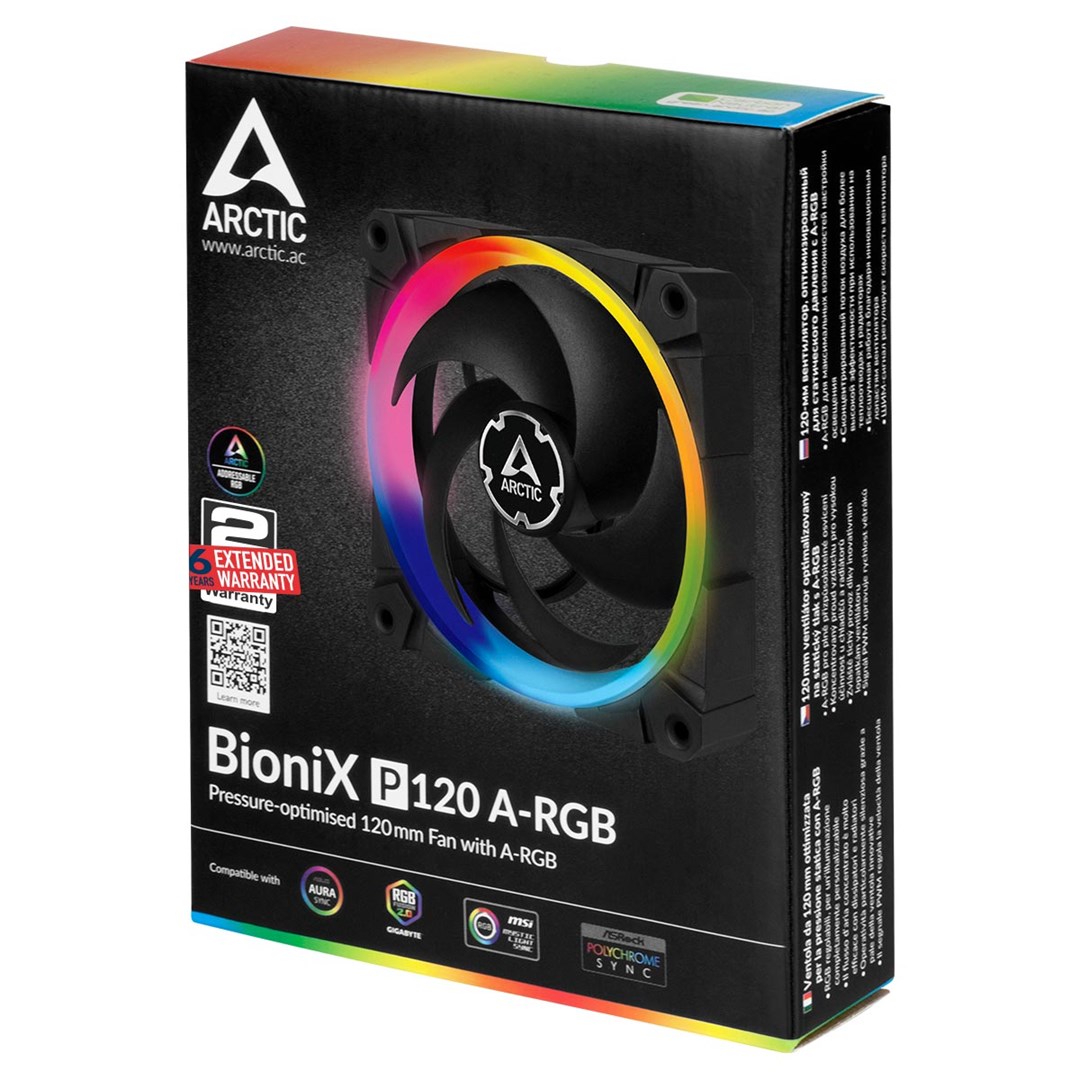 Ventilator Arctic Cooling BioniX P120, 120mm, ARGB, i zi