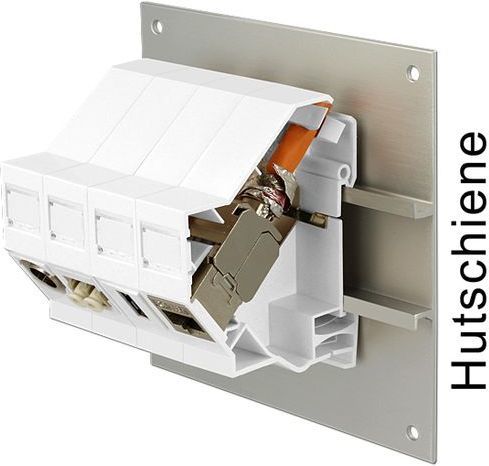Mbajtës Keystone DeLOCK 86232, për shina DIN, i zi
