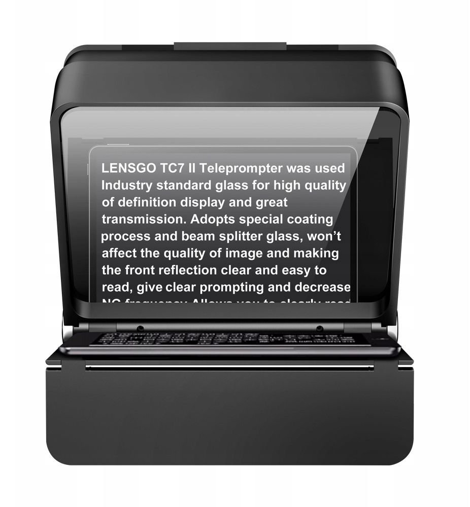 Teleprompter Lensgo Autocue TC7II Ultimate Kit, për video, i zi
