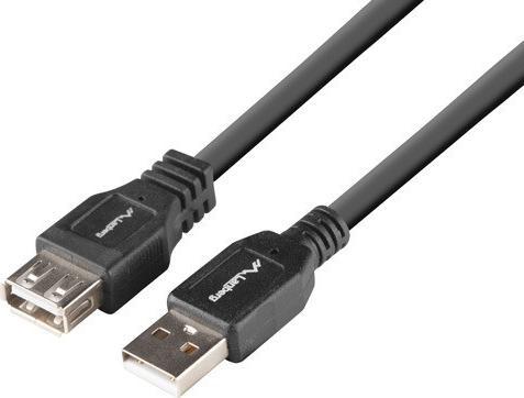 Kabllo USB Lanberg USB A në USB A, 1 m, USB 2.0, e zezë