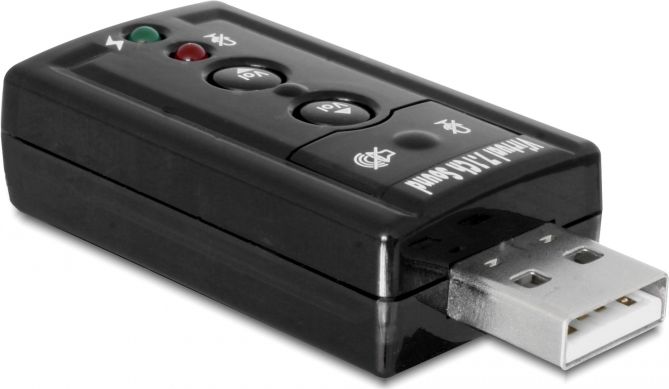 Звучна картичка Delock USB 2.0 Virtual 7.1 S/PDIF, 24bit 96kHz, црна