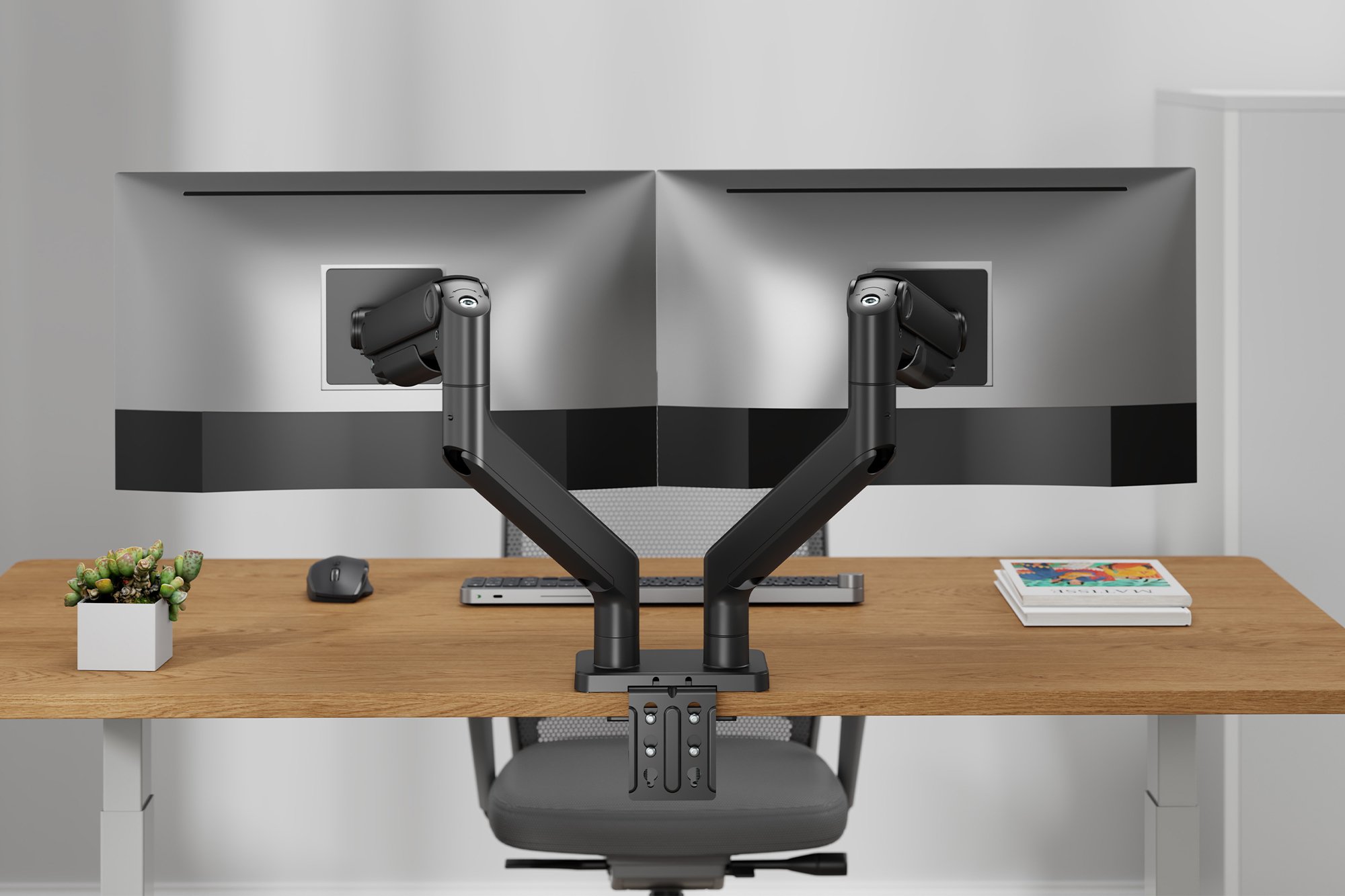 Mbajtëse monitori DIGITUS DA-90474, për 2 monitorë deri 45", VESA 75x75 100x100, e zezë