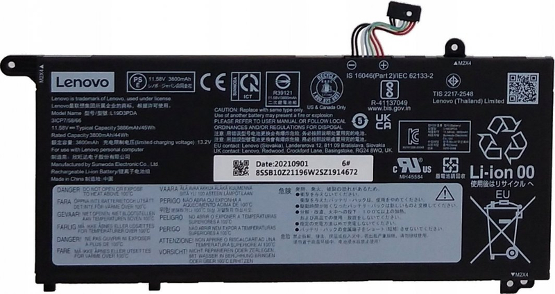 Bateri laptopi Lenovo FRU TP1415 L19D3PDA, origjinale, e zezë