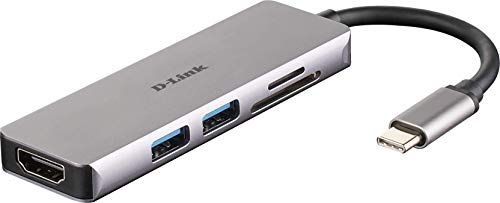 Docking station D-Link DUB-M530, USB-C 5 në 1, HDMI 4K, gri