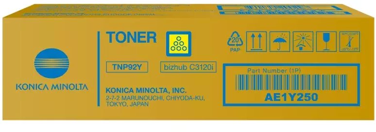 Тонер Konica Minolta TNP-92Y AE1Y250, оригинален, жолт