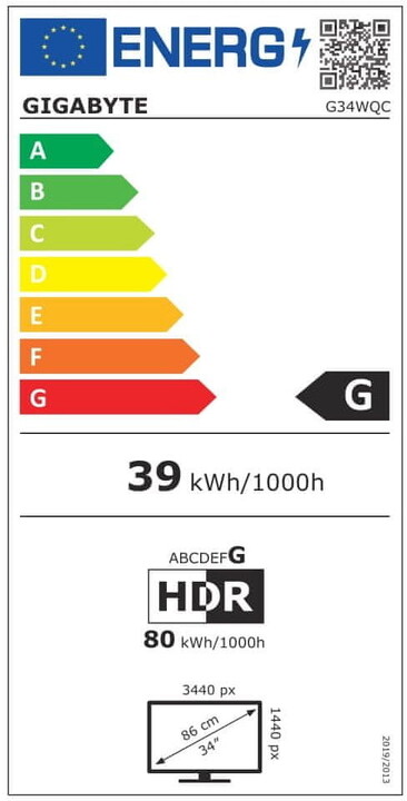 Monitor GIGABYTE G34WQC A - LED  34 ", UW-QHD, i zi