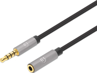 Kabllo zgjatëse audio Manhattan, 3.5 mm stereo, e zezë