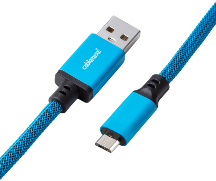 Kabllo spirale CableMod Pro, micro USB / USB-A, 1.5m, bruz