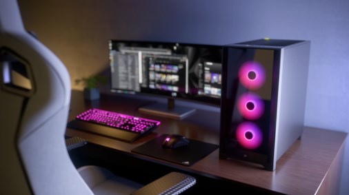 Kasë Corsair iCUE 4000X RGB Midi Tower, e zezë
