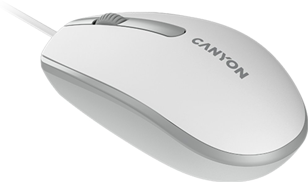 Mouse optik Canyon M-10, 1000 dpi, USB, gri e bardhë