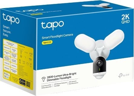Kamerë e jashtme TP-Link Tapo C720, 2K QHD, reflektor LED, IP65, e bardhë