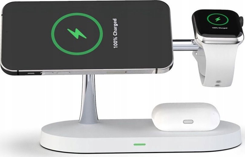 Karikues wireless Blow WCH-08, 15W, 3 në 1, i bardhë
