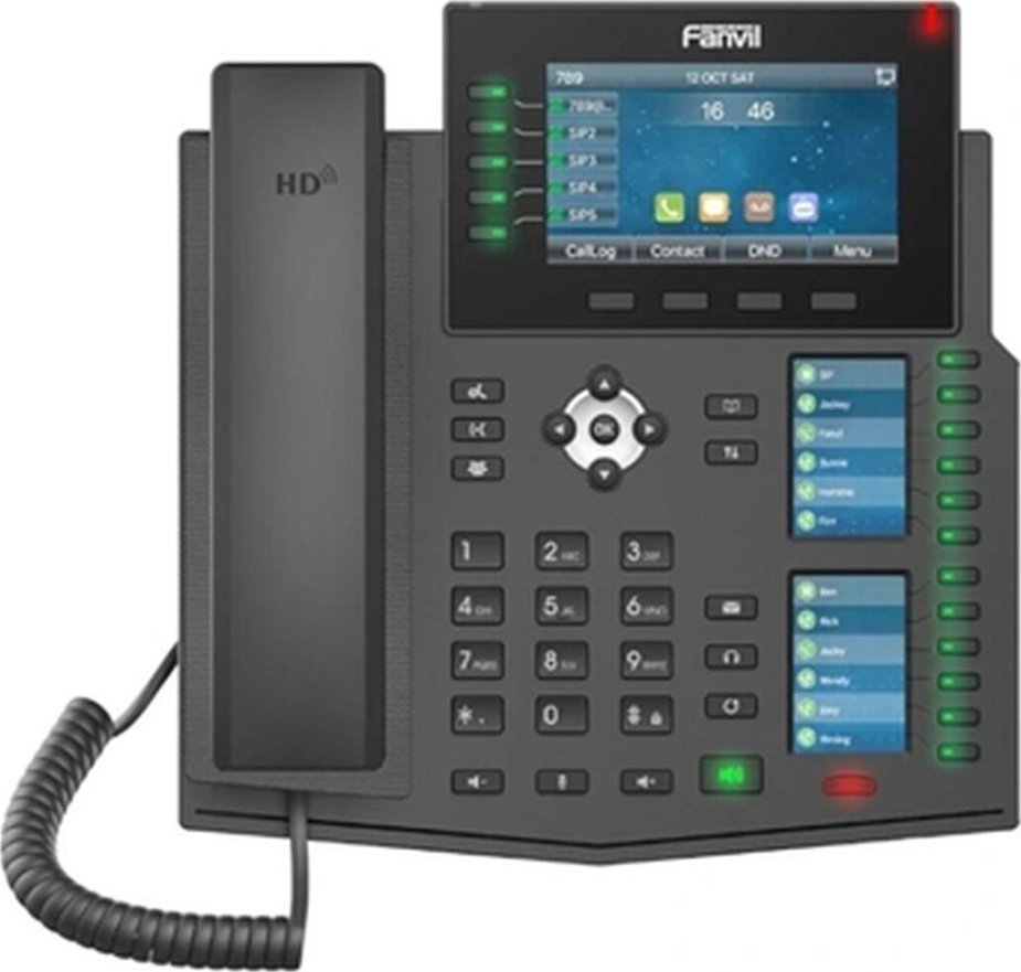 Telefon IP Fanvil X6U V2, Gigabit, 3 ekrane me ngjyra, me Bluetooth