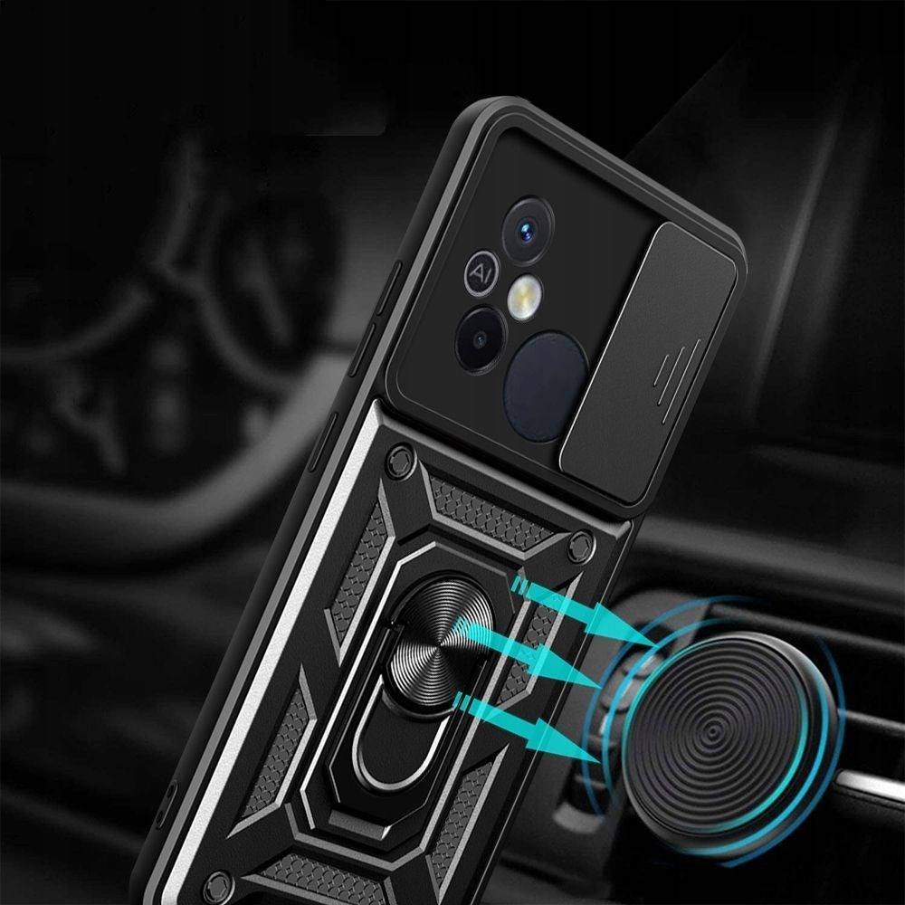 Mbulesë telefoni Tech-Protect Camshield Pro për Xiaomi Redmi 12C, unazë 360°, e zezë