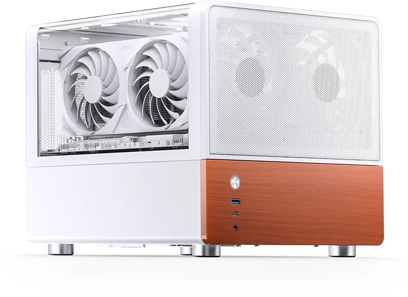 Kuti kompjuteri Jonsbo V12, Micro ATX, panoramike mini tower, e bardhë