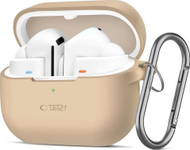 Силиконска заштита Tech-Protect со карабин за Samsung Galaxy Buds 3 3 Pro, Caffe Latte
