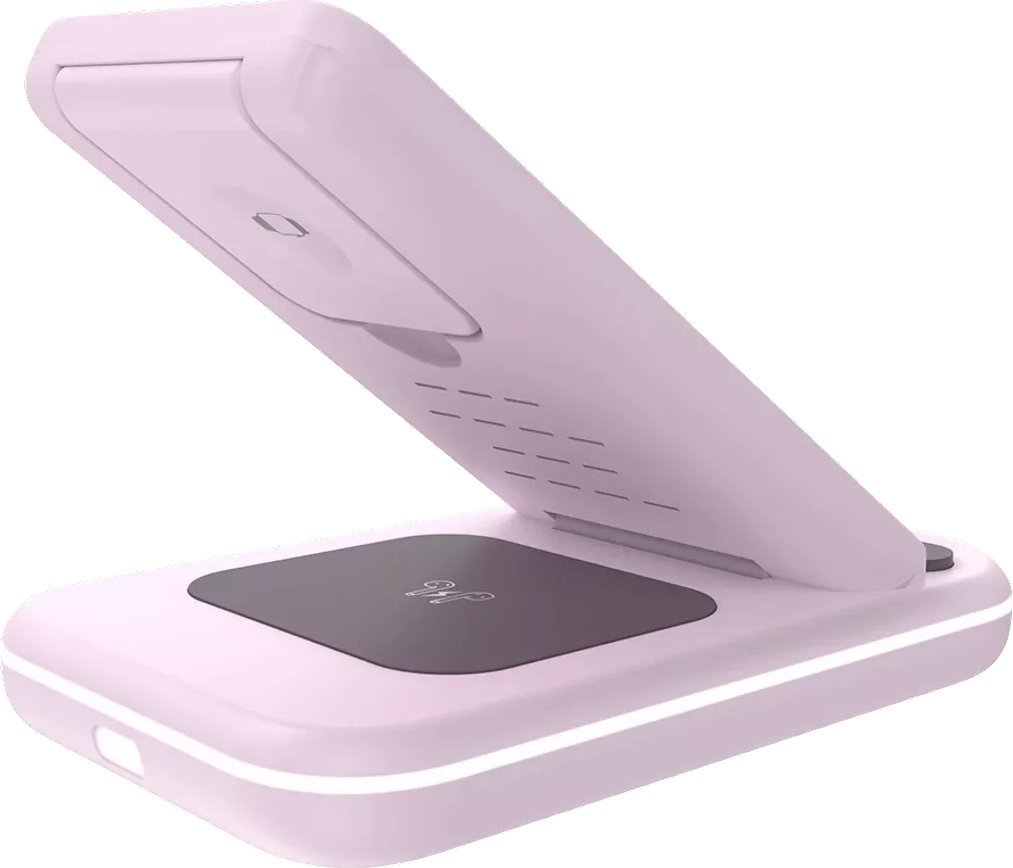 Stacion karikimi Canyon WS-304, karikues wireless 3 në 1, karikim i shpejtë, rozë