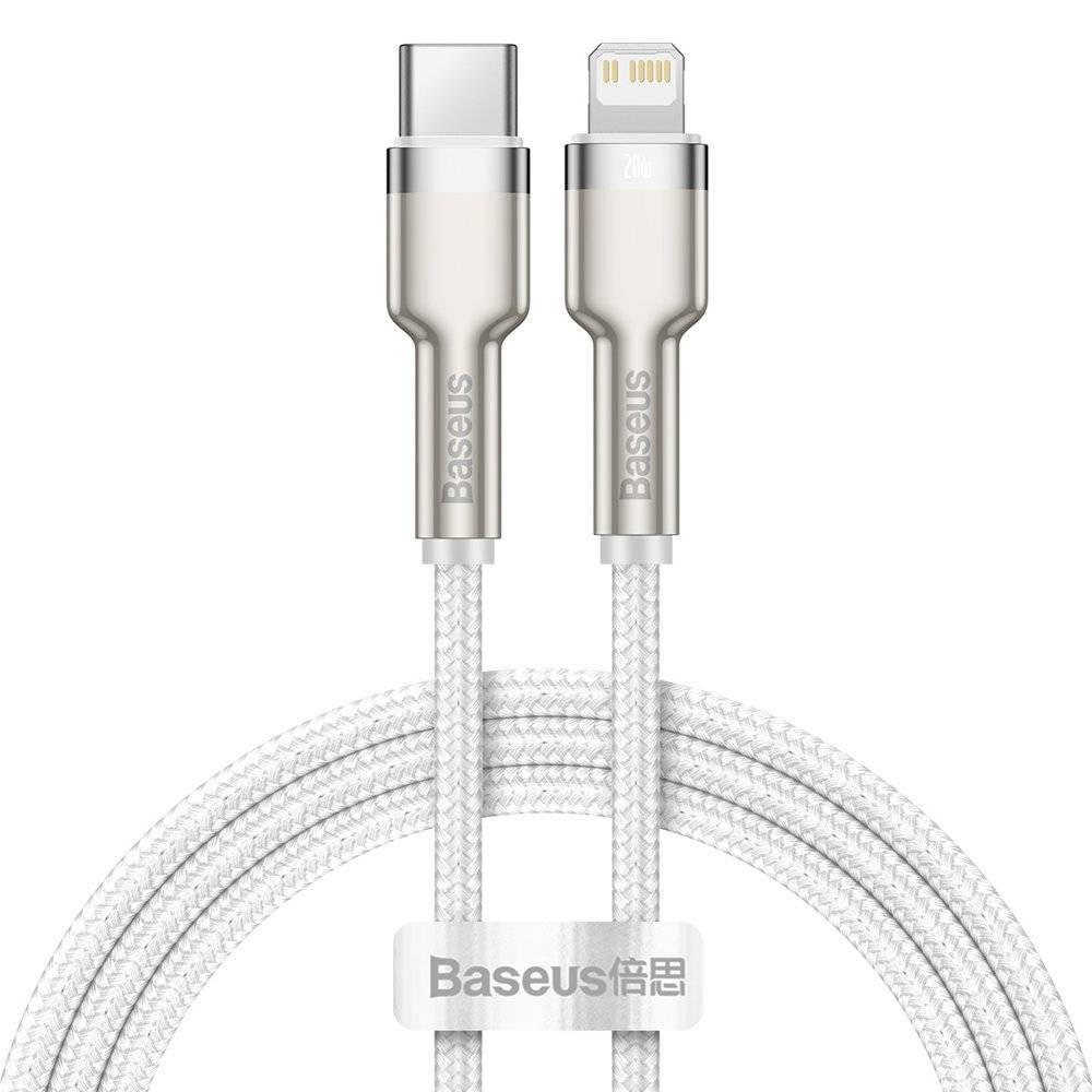 Kabllo karikimi Baseus CATLJK-A02, USB C në Lightning, 1 m, e bardhë