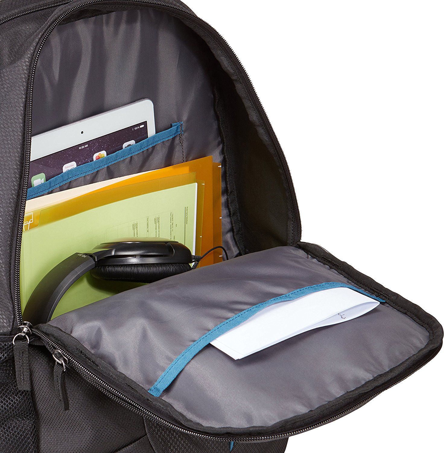 Çantë shpine Prevailer Laptop Backpack, 17.3", xhep tablet 10.1", e zezë me detaje blu