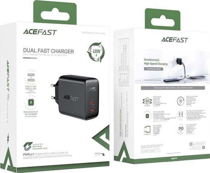 Karikues muri AceFast A9, 40W, 2x USB C PD 3.0, i zi