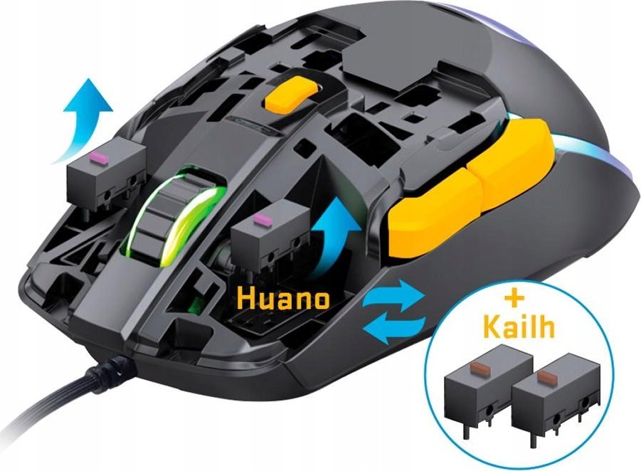 Maus gaming Yenkee YMS 3600BK Marksman, 12400 DPI, RGB, me kabllo, i zi