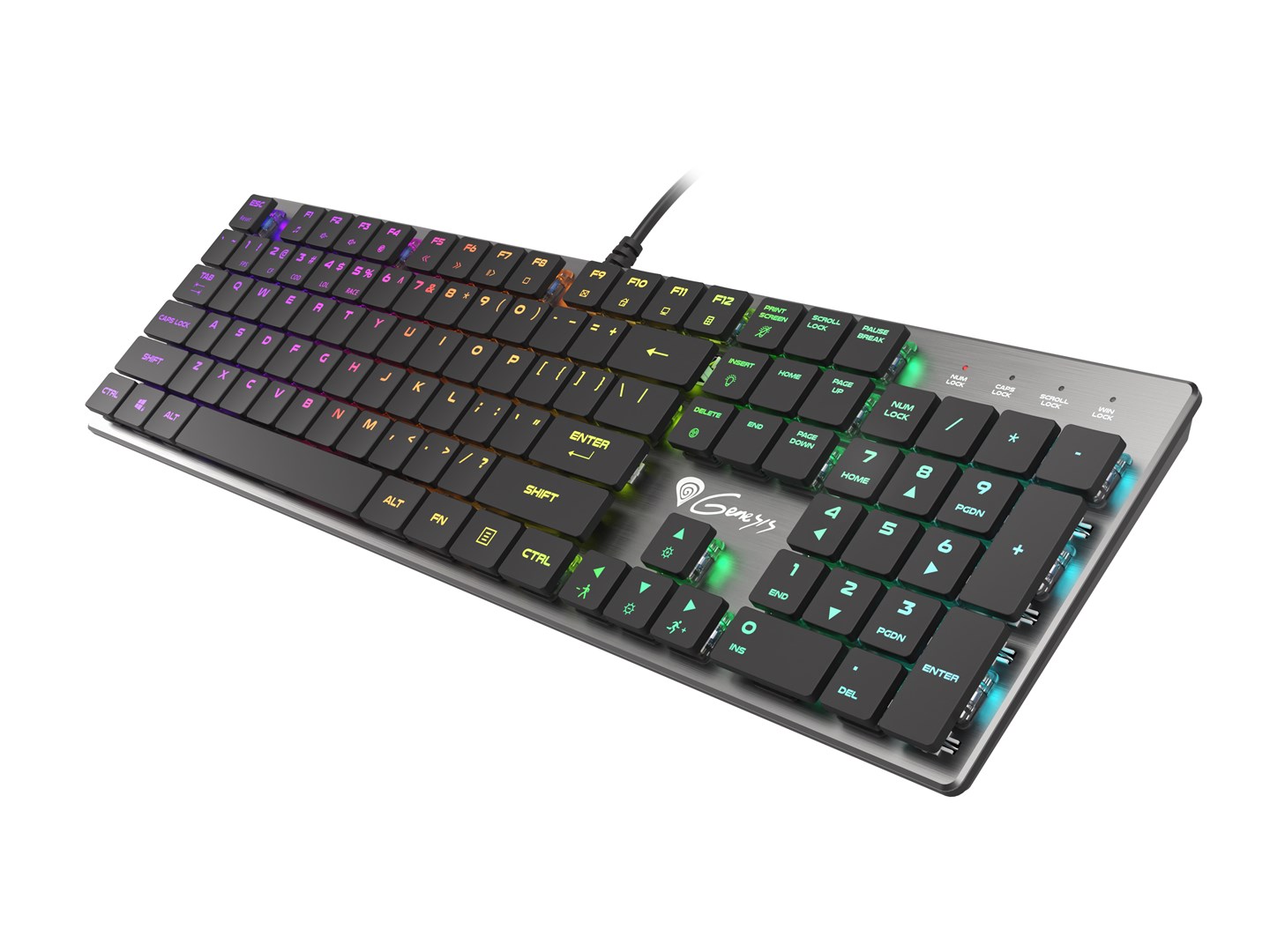 Tastierë lojërash Genesis Thor 420, Slim Content Blue, RGB, e zezë