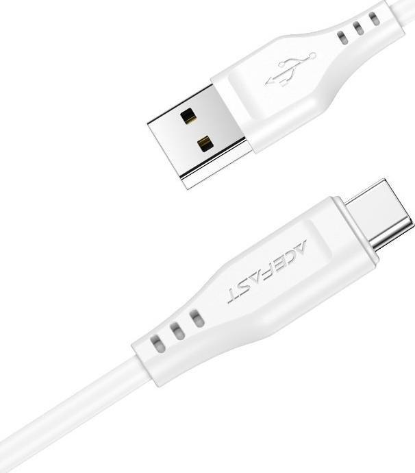 Kabllo USB Acefast USB A në USB C, 1.2m, 3A, e bardhë