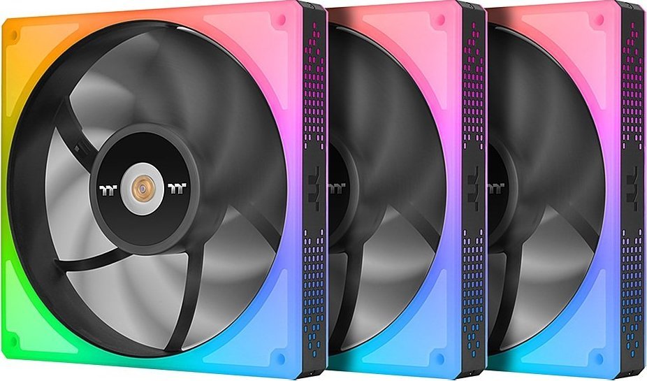 PC вентилатори Thermaltake ToughFan 14 RGB, сет 3x140mm, со хаб, бели