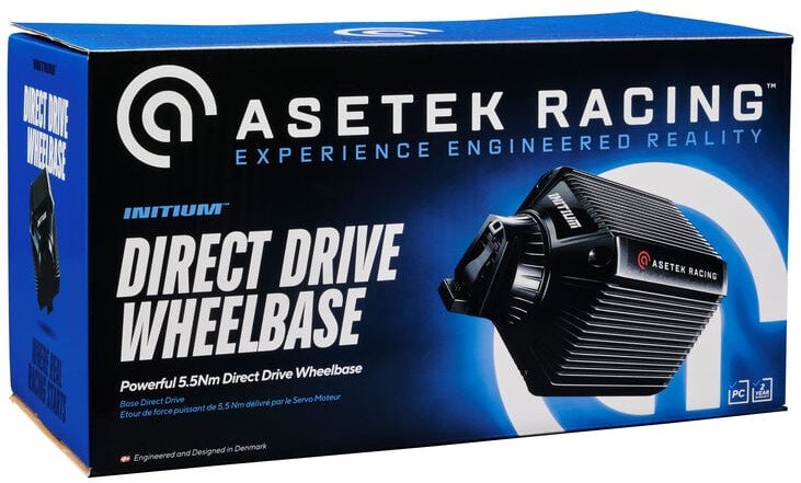 База за волан Asetek SimSports Initium Wheelbase, директен force feedback, алуминиумско куќиште, црна