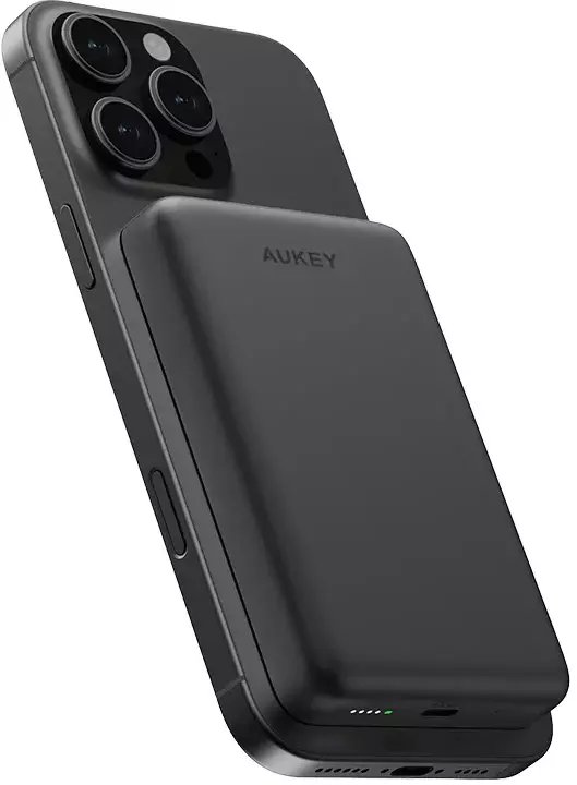 Power bank Aukey PB-MS08, 10000mAh, kompakt, gri