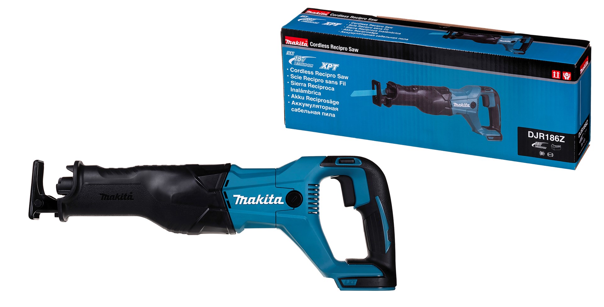 Sharrë reciproke Makita DJR186Z, 18V LXT, vetëm trup, zi e kaltër