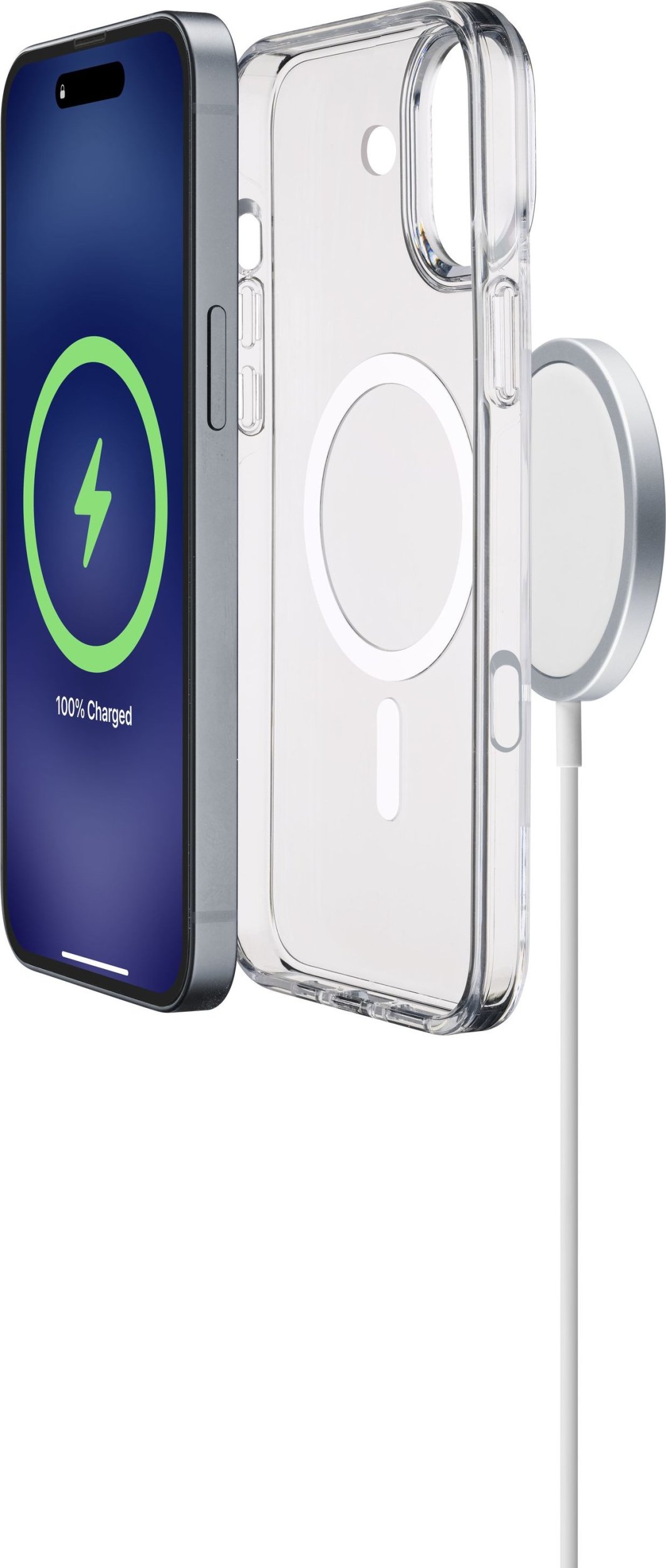 Mbështjellës telefoni Cellularline Rigid Case, për iPhone 16, transparent gloss