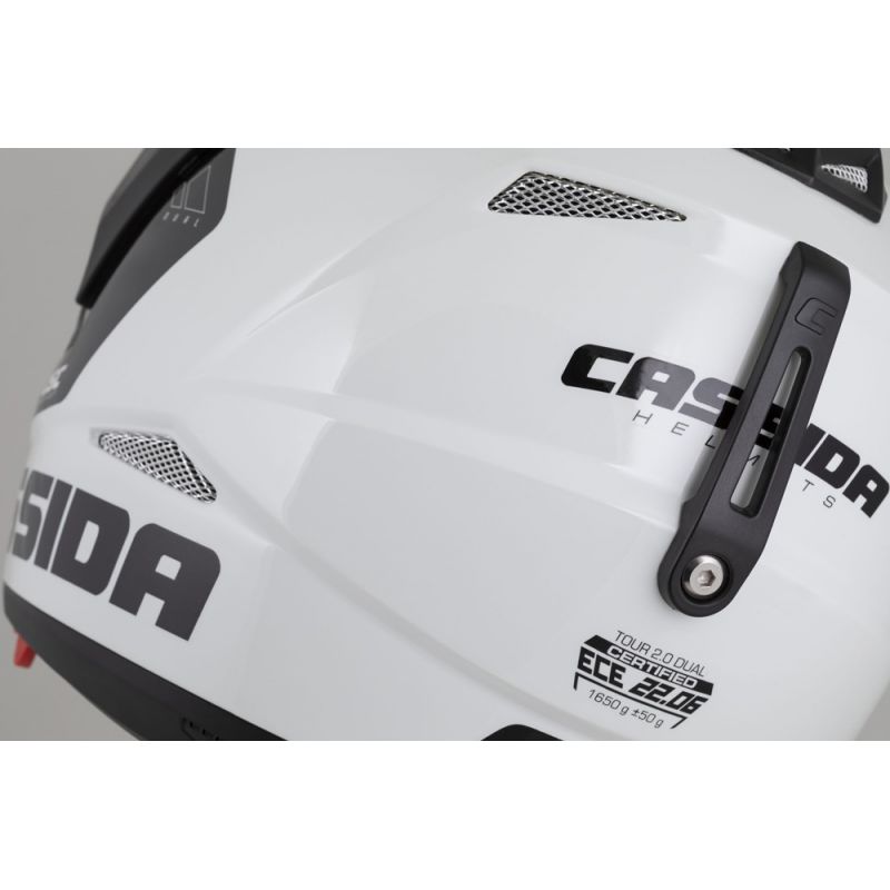 Helmetë moto CASSIDA Tour 2.0 X-tra, madhësia M, e bardhë e kuqe e zezë mat
