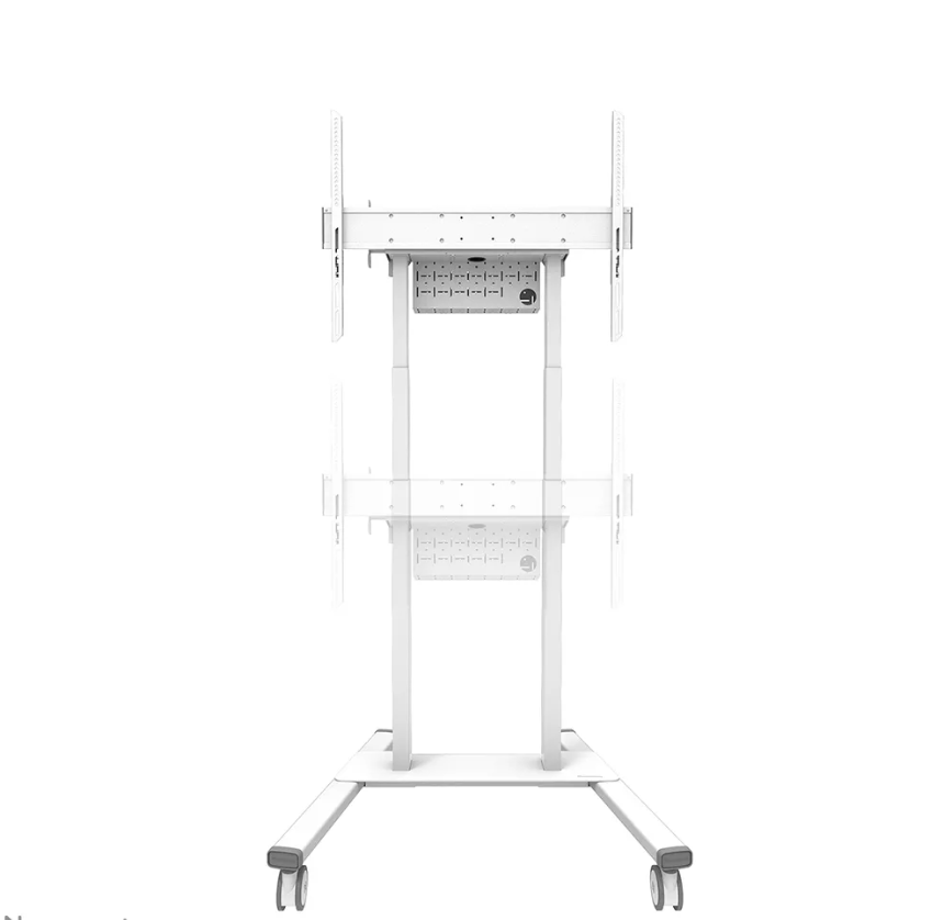 Stativ TV me rrota Neomounts FL55-875WH1, motorik, 55-100", i bardhë