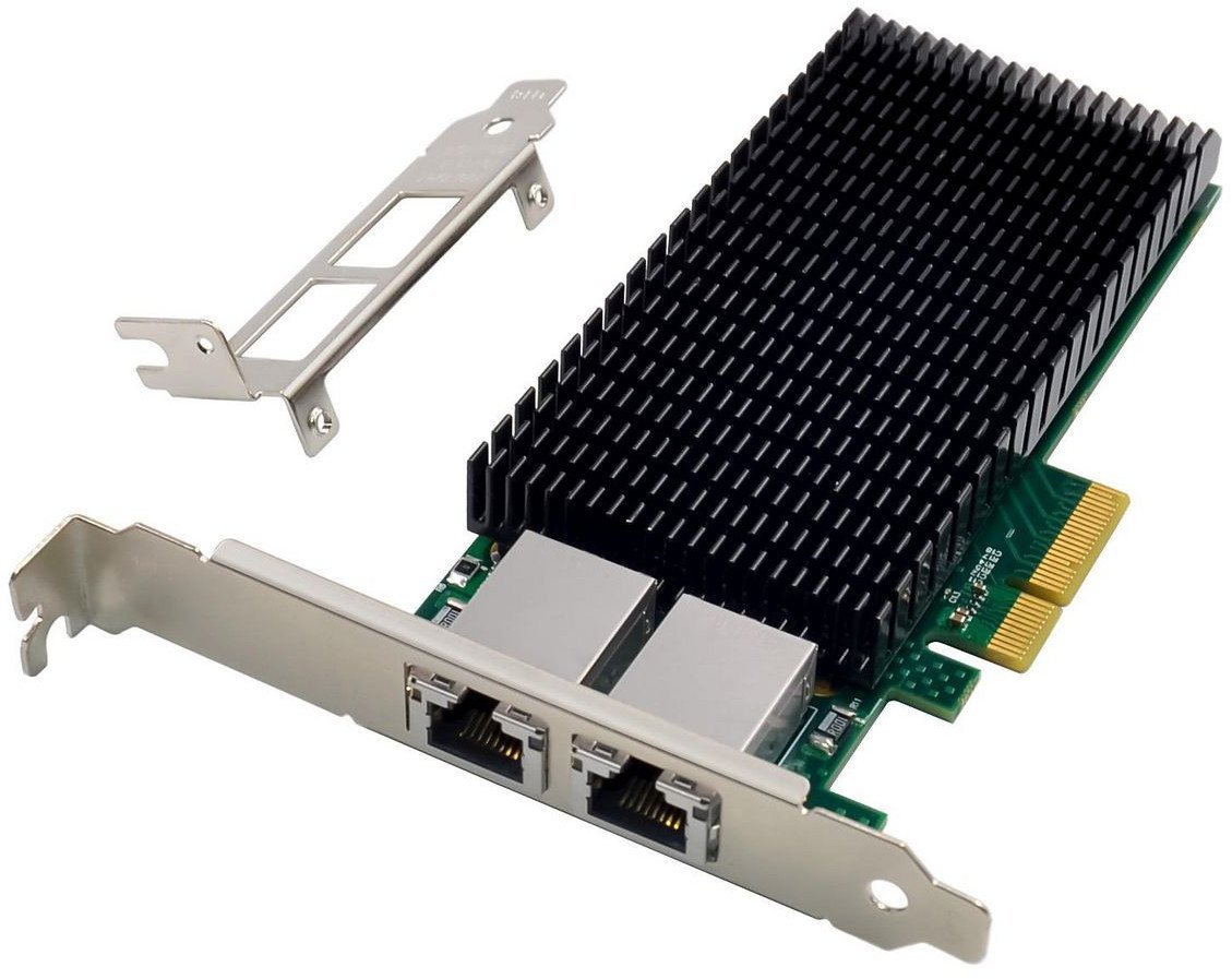 Kartë rrjeti Microconnect X540 T2, PCIe x4, 2 porta RJ45, e zezë