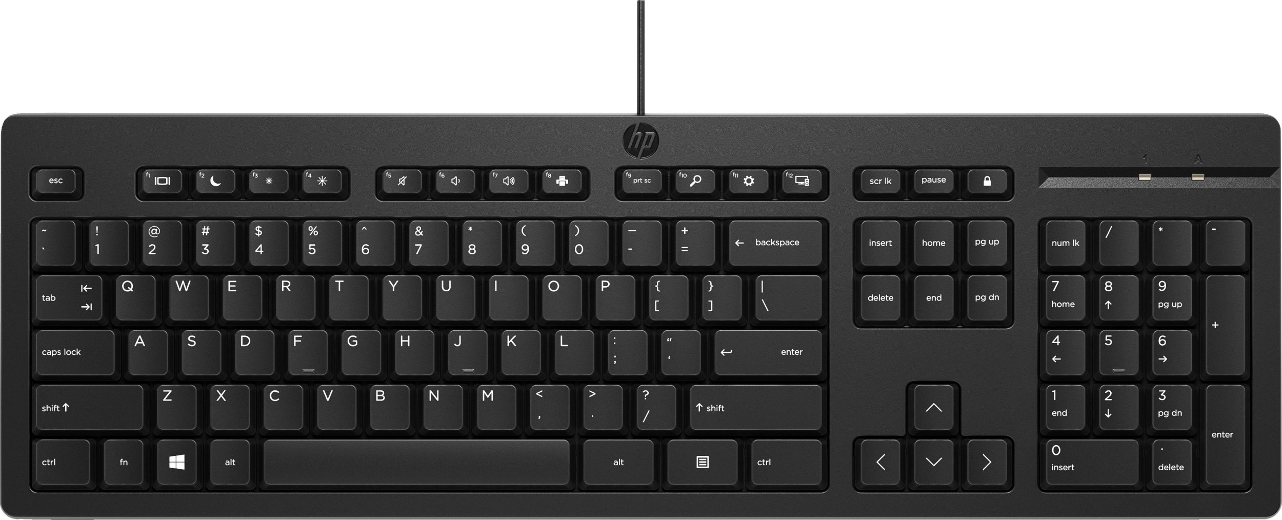 Tastierë HP 125, USB, me kabllo, layout UK, e zezë