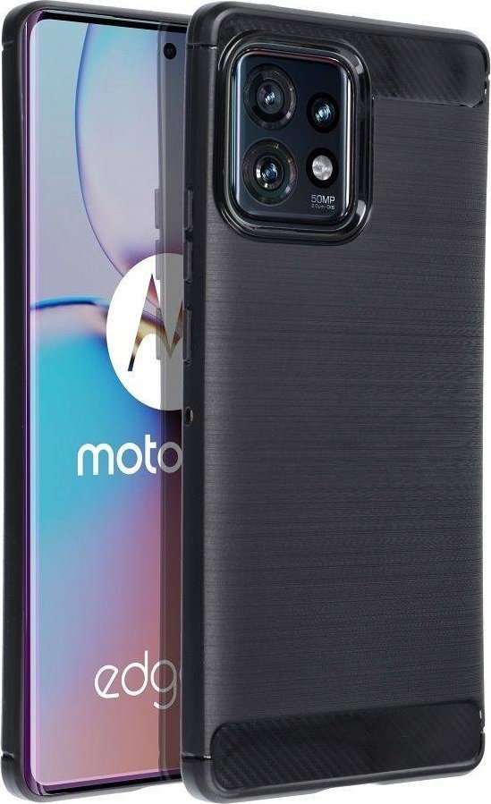 Mbulesë telefoni Carbon Case për Motorola Edge 40 Pro, silikoni, e zezë