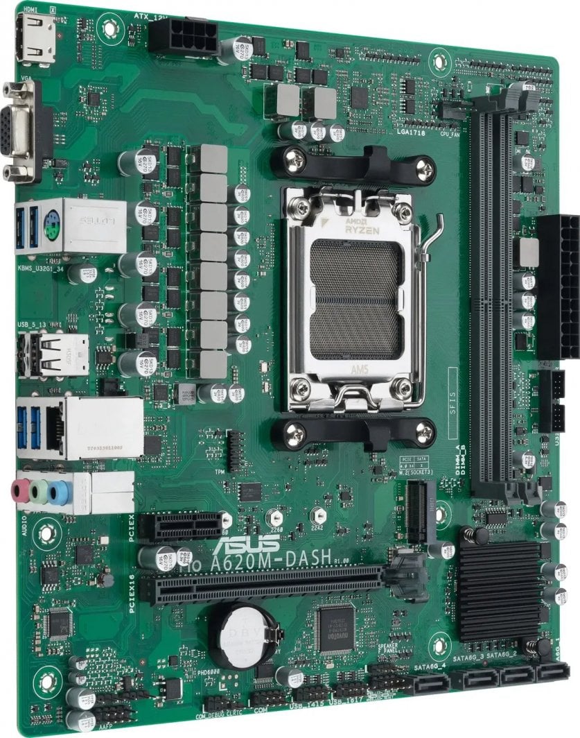 Pllakë amë Asus PRO A620M-DASH-CSM, DDR5, PCIe 4.0 M.2, e zezë