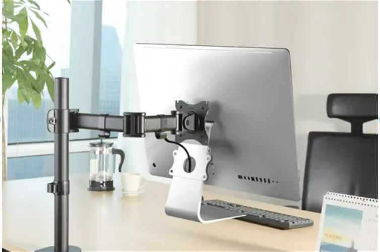 Adapter VESA Neomounts për Apple iMac FPMA VESAMAC2127, për montim në mur dhe tavolinë, i argjendtë