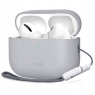 Mbrojtëse silikoni Tech-Protect për Apple AirPods Pro 3, kapak karikimi, gri