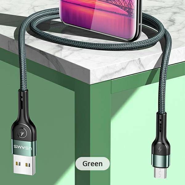 Kabllo USB Usams, USB-A, 1m, e gjelbër