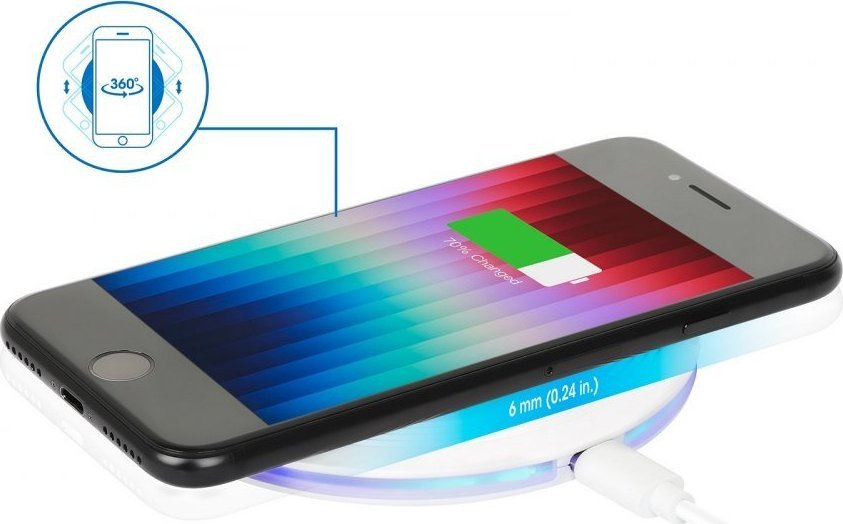 Безжичен полнач Manhattan, Wireless Qi, 15W, црн