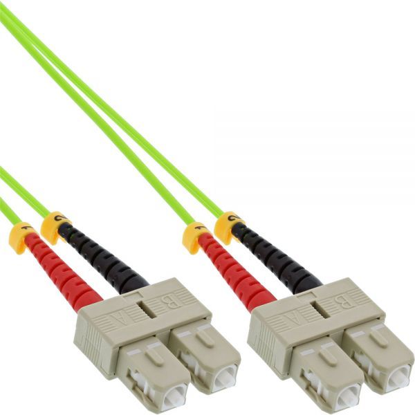 Kabllo fibër optike InLine Patch Cord Duplex SC SC, OM5 50 125µm, 7.5m, jeshile