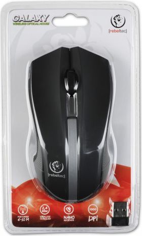 Maus Rebeltec Galaxy, wireless, USB, i zi dhe i argjendtë